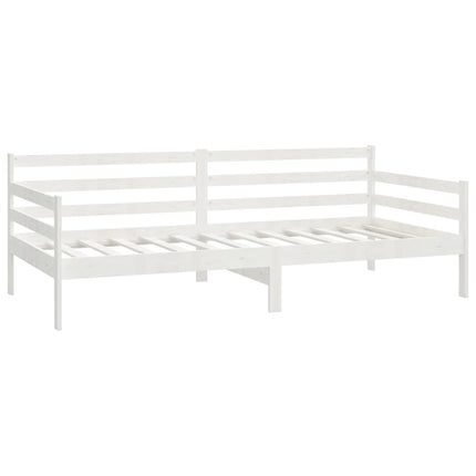 daybed med madras 90x200 cm massivt fyrretræ hvid