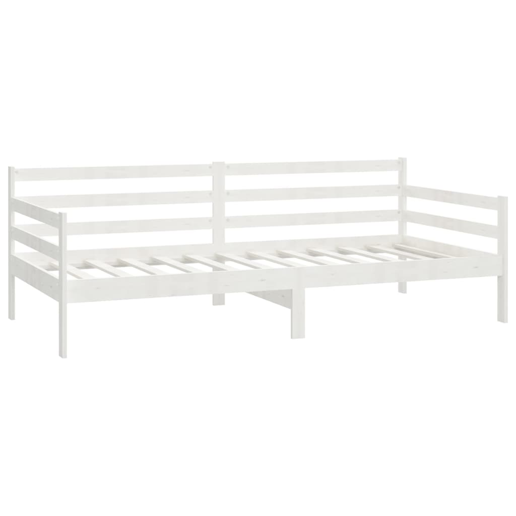 daybed med madras 90x200 cm massivt fyrretræ hvid