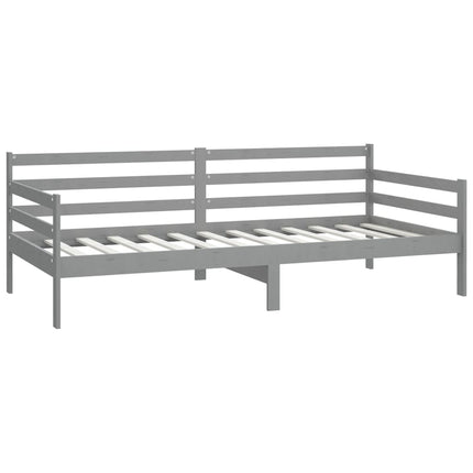 daybed med madras 90x200 cm massivt fyrretræ grå