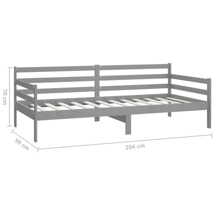 daybed med madras 90x200 cm massivt fyrretræ grå
