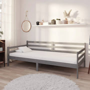 daybed med madras 90x200 cm massivt fyrretræ grå