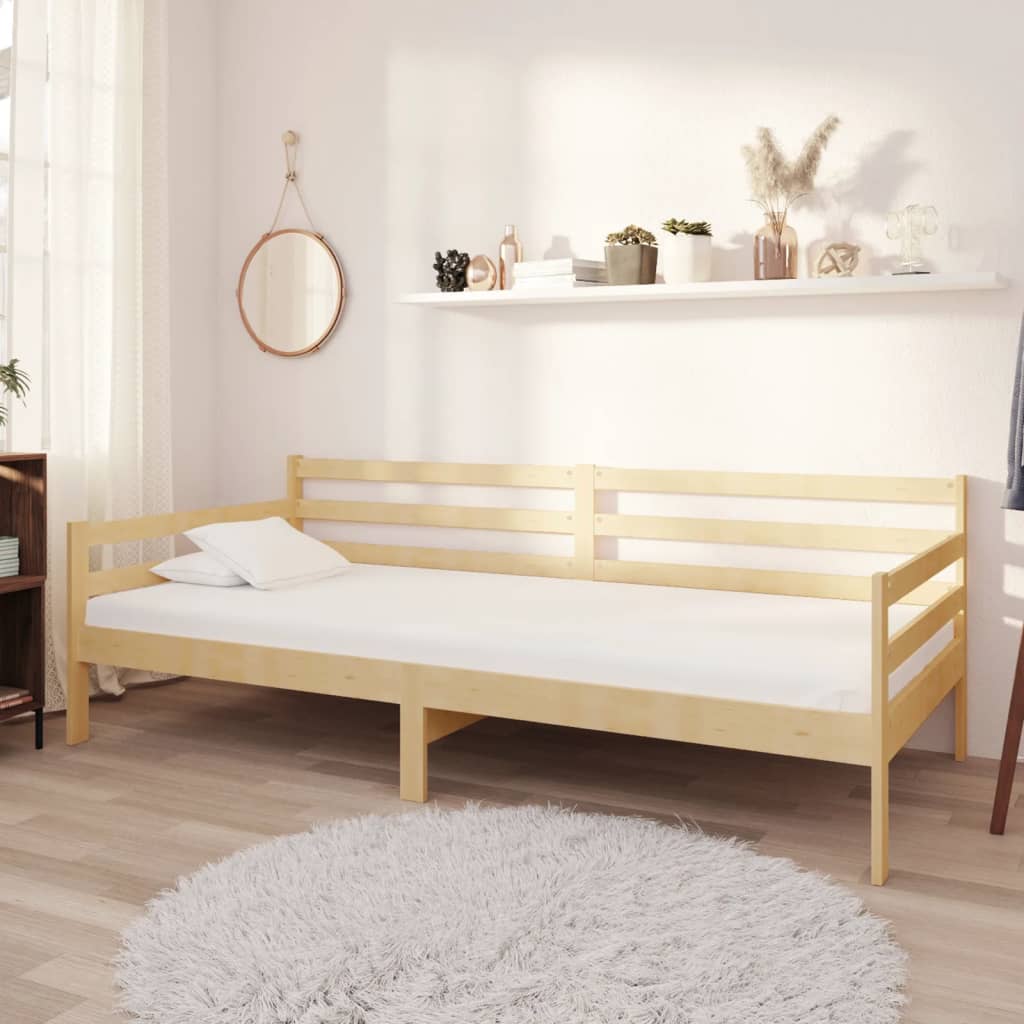 daybed med madras 90x200 cm massivt fyrretræ billede