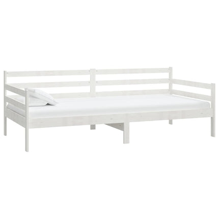 daybed med madras 90x200 cm massivt fyrretræ hvid