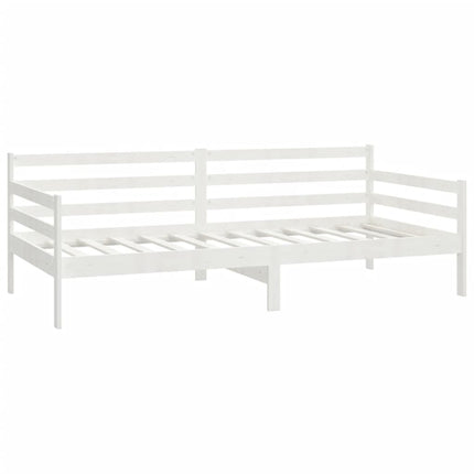 daybed med madras 90x200 cm massivt fyrretræ hvid