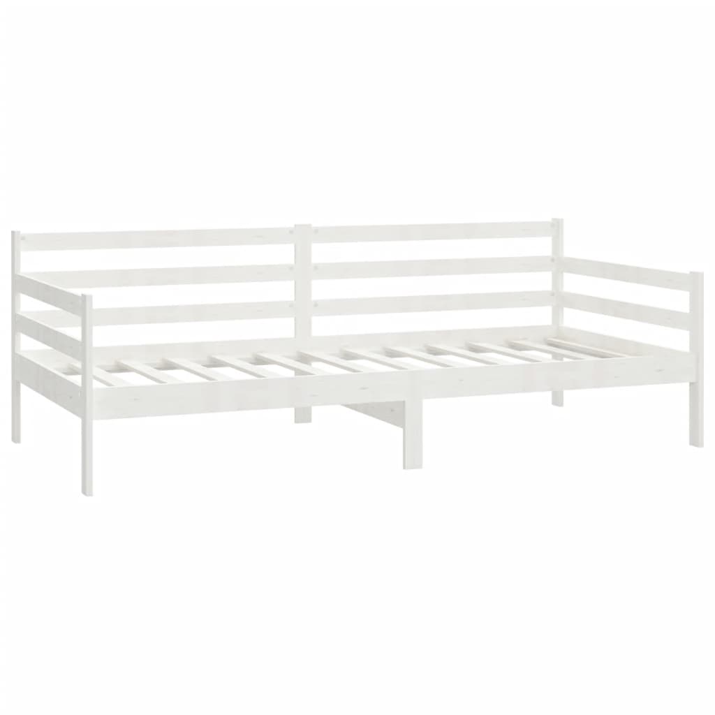 daybed med madras 90x200 cm massivt fyrretræ hvid