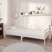 daybed med madras 90x200 cm massivt fyrretræ hvid