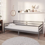 daybed med madras 90x200 cm massivt fyrretræ grå