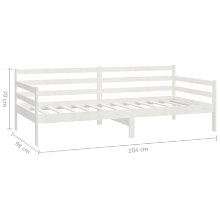 daybed med madras 90x200 cm massivt fyrretræ hvid