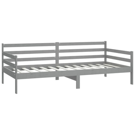 daybed med madras 90x200 cm massivt fyrretræ grå