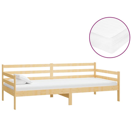 daybed med madras 90x200 cm massivt fyrretræ
