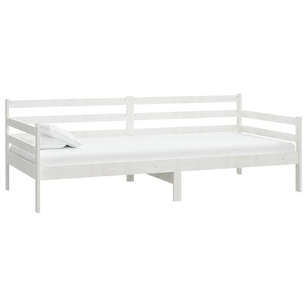 daybed med madras 90x200 cm massivt fyrretræ hvid