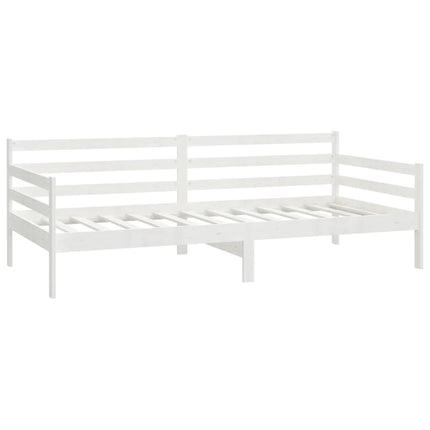 daybed med madras 90x200 cm massivt fyrretræ hvid