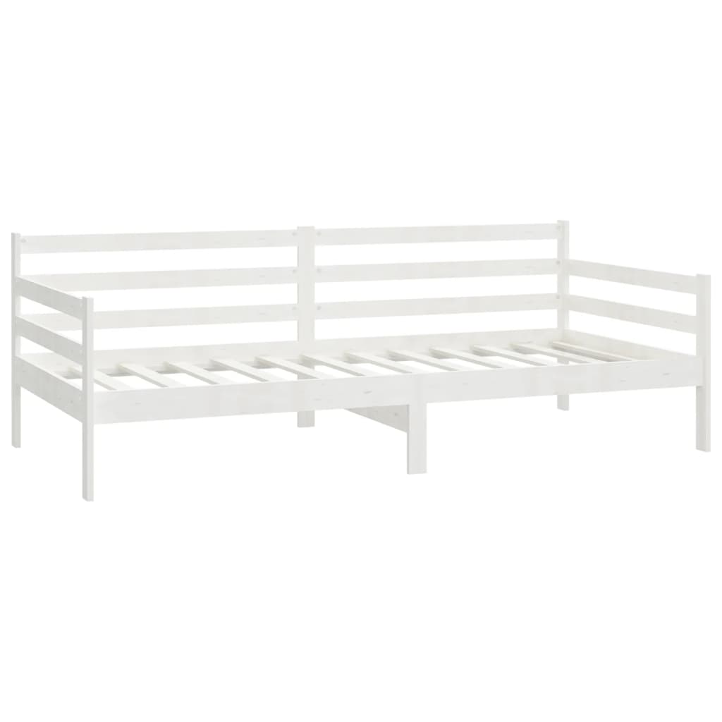 daybed med madras 90x200 cm massivt fyrretræ hvid