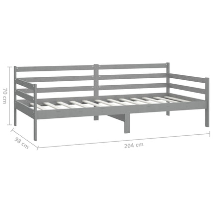 daybed med madras 90x200 cm massivt fyrretræ grå