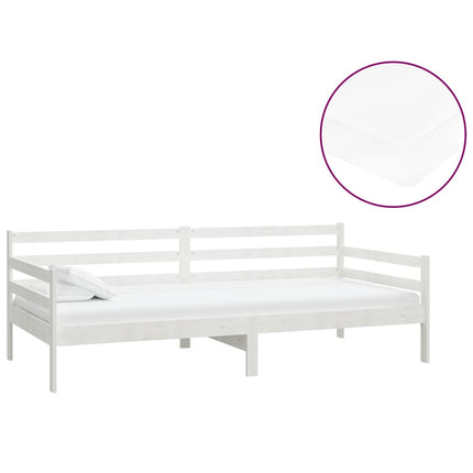 daybed med madras 90x200 cm massivt fyrretræ hvid