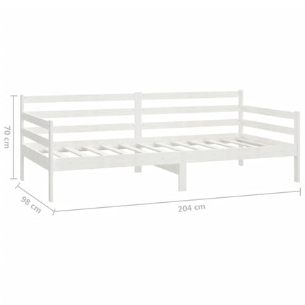 daybed med madras 90x200 cm massivt fyrretræ hvid