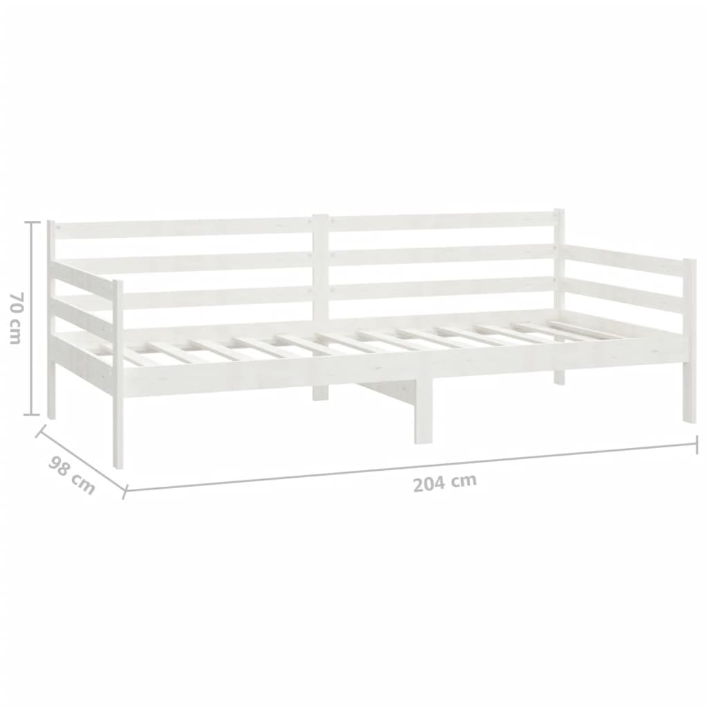 daybed med madras 90x200 cm massivt fyrretræ hvid