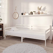 daybed med madras 90x200 cm massivt fyrretræ hvid
