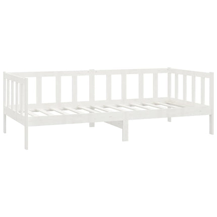 daybed med madras 90x200 cm massivt fyrretræ hvid
