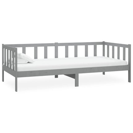 daybed med madras 90x200 cm massivt fyrretræ grå