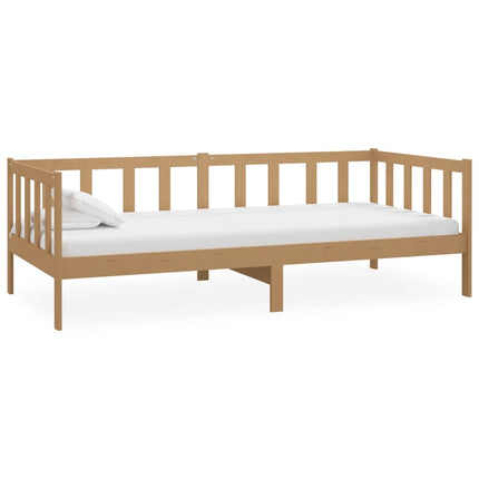 daybed med madras 90x200 cm massivt fyrretræ gyldenbrun