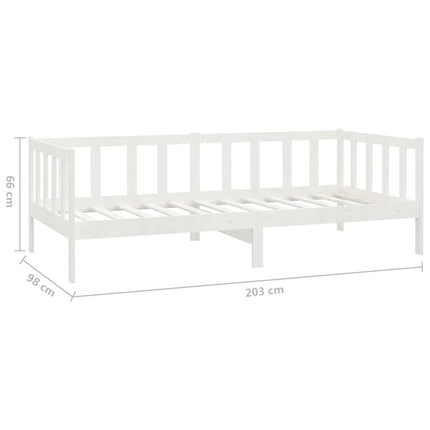 daybed med madras 90x200 cm massivt fyrretræ hvid