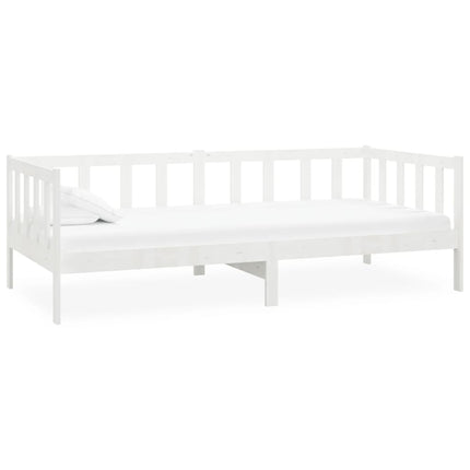 daybed med madras 90x200 cm massivt fyrretræ hvid