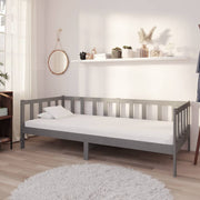 daybed med madras 90x200 cm massivt fyrretræ grå