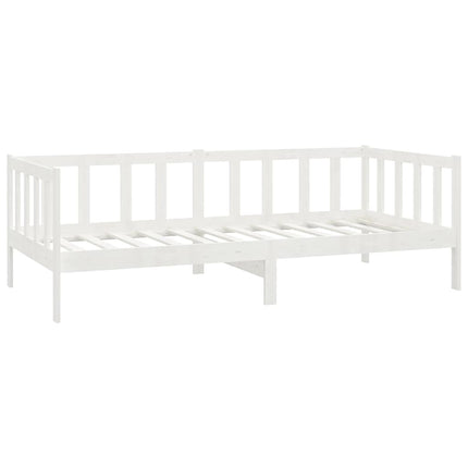 daybed med madras 90x200 cm massivt fyrretræ hvid