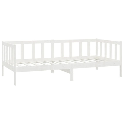 daybed med madras 90x200 cm massivt fyrretræ hvid