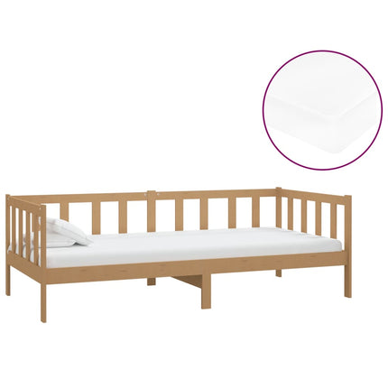 daybed med madras 90x200 cm massivt fyrretræ gyldenbrun