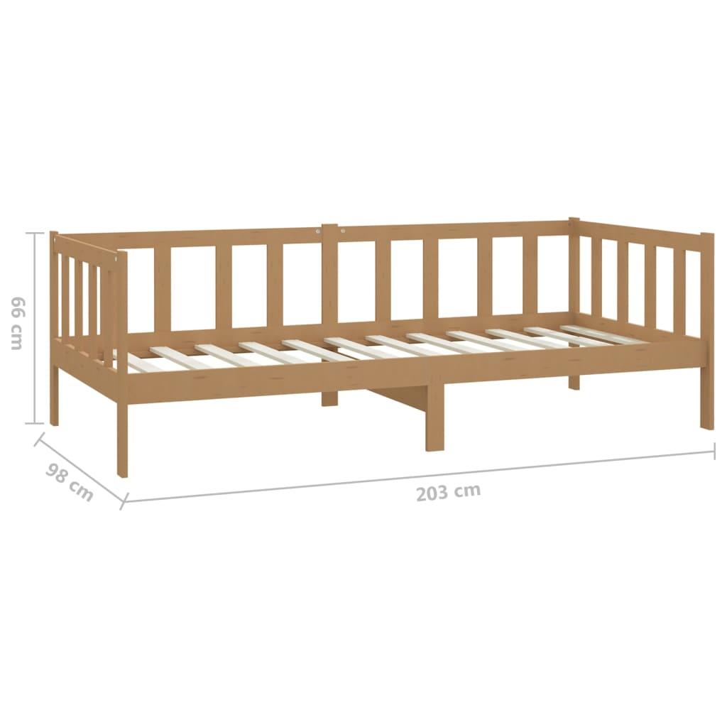 daybed med madras 90x200 cm massivt fyrretræ gyldenbrun