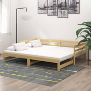 daybed med udtræk 2x(90x200) cm massivt fyrretræ