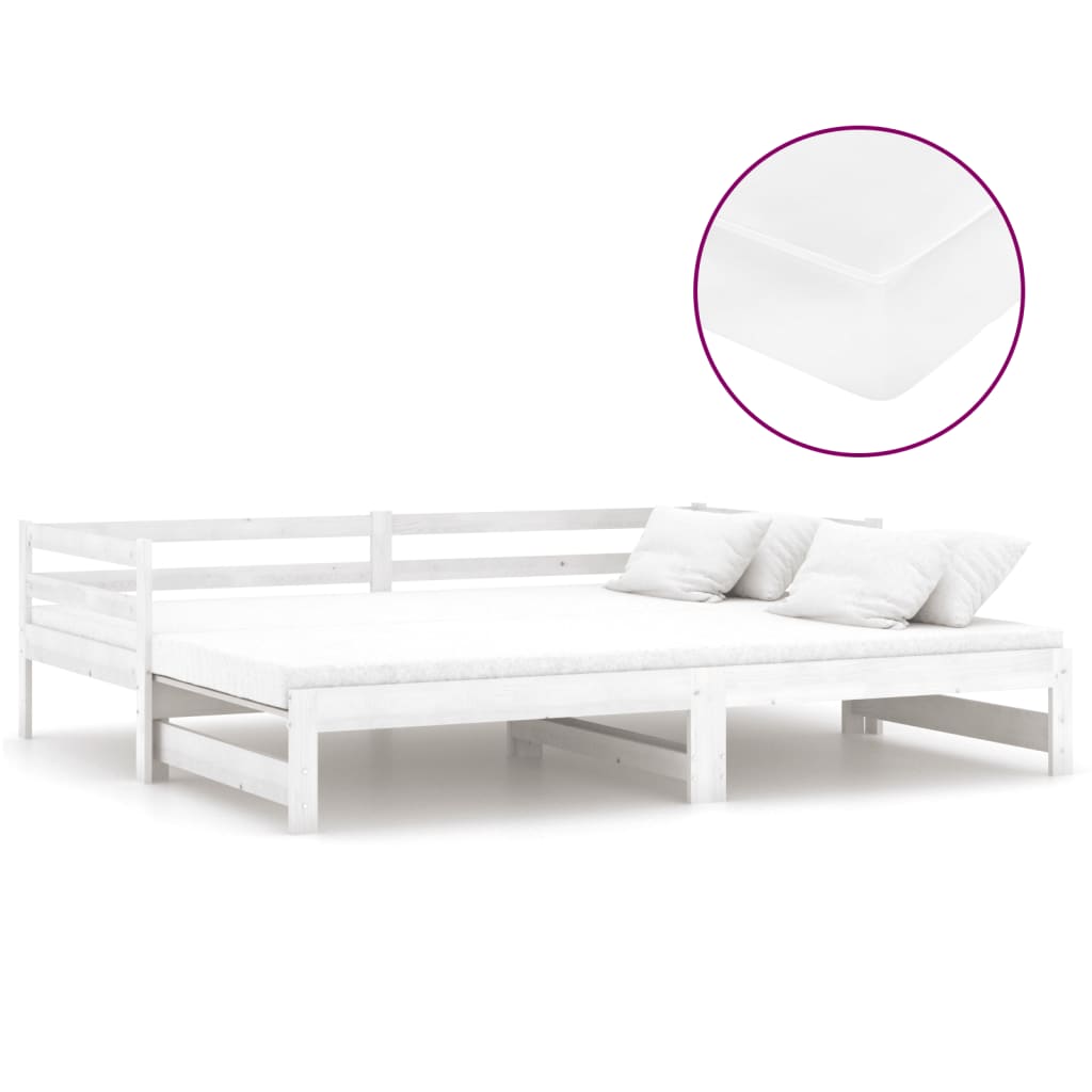 daybed med udtræk 2x(90x200) cm massivt fyrretræ