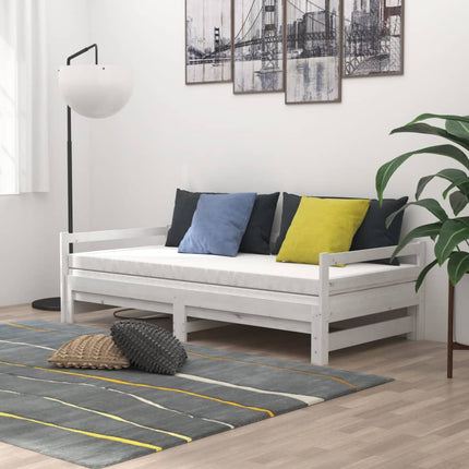 daybed med udtræk 2x(90x200) cm massivt fyrretræ