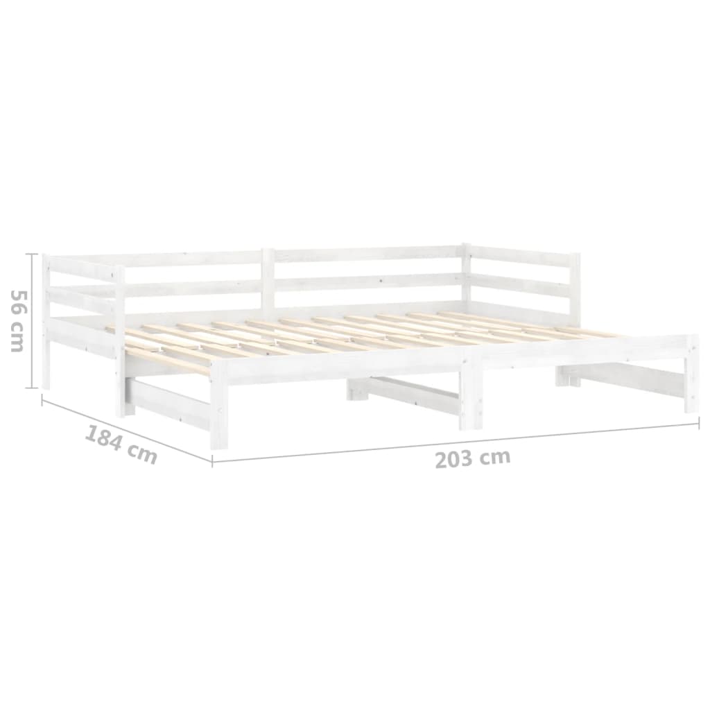 daybed med udtræk 2x(90x200) cm massivt fyrretræ