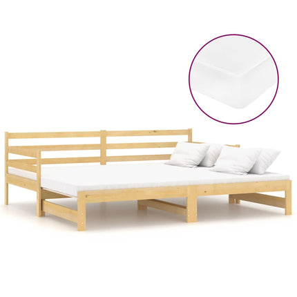 daybed med udtræk 2x(90x200) cm massivt fyrretræ