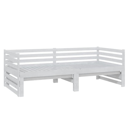 daybed med udtræk 2x(90x200) cm massivt fyrretræ hvid