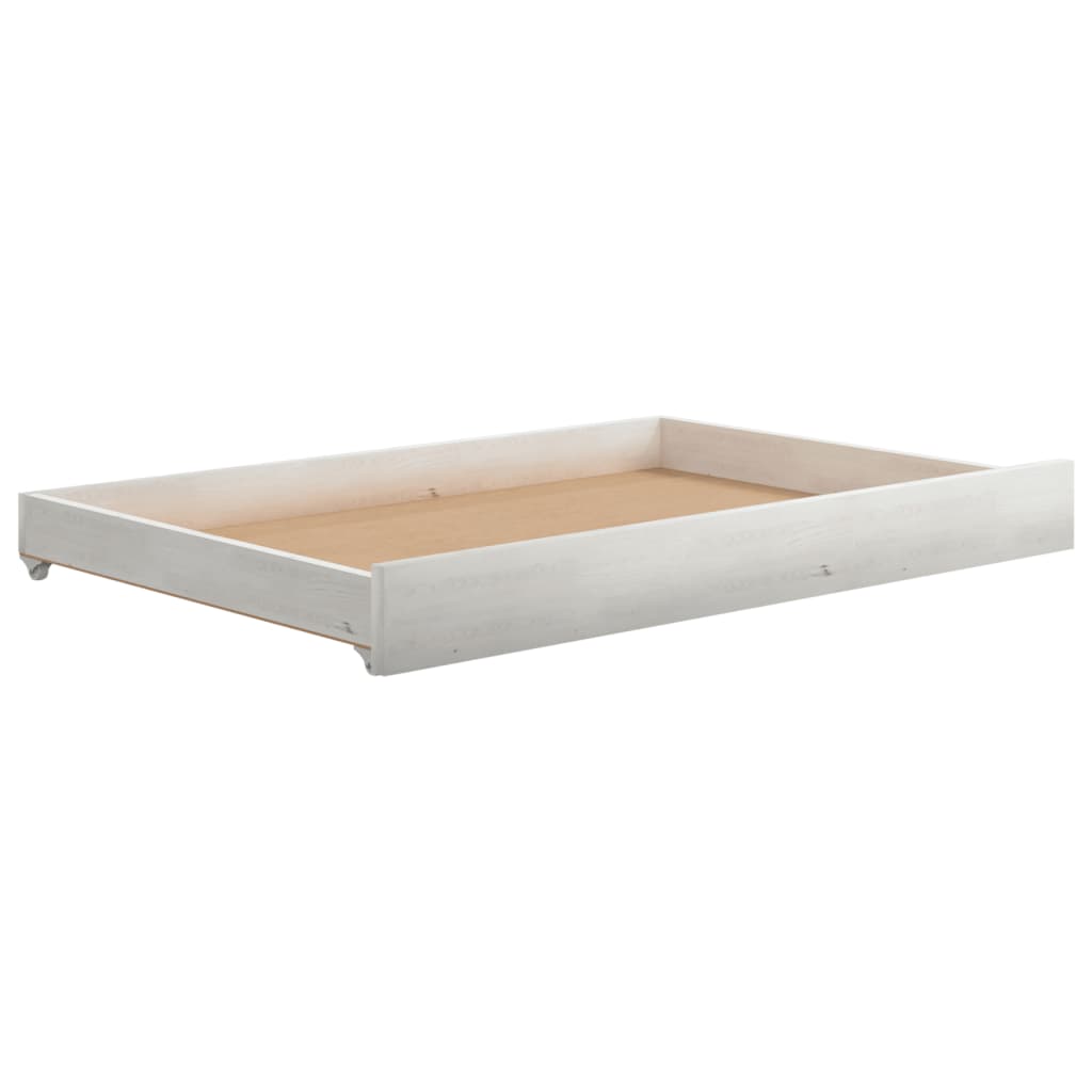 daybed med skuffer 90x200 cm massivt fyrretræ hvid