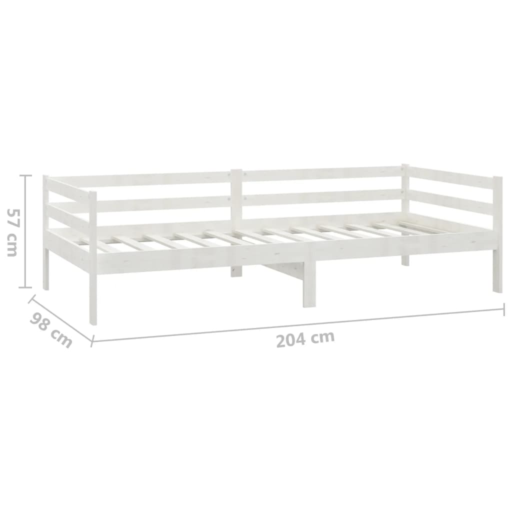 daybed med skuffer 90x200 cm massivt fyrretræ hvid