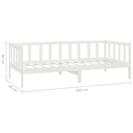 daybed med skuffer 90x200 cm massivt fyrretræ hvid