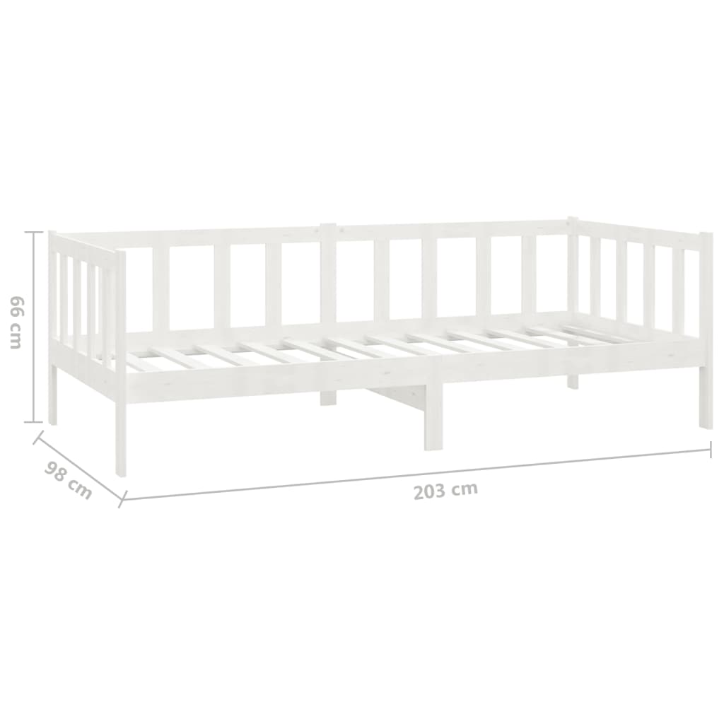 daybed med skuffer 90x200 cm massivt fyrretræ hvid