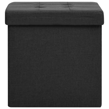 foldbar puf kunstlærred sort