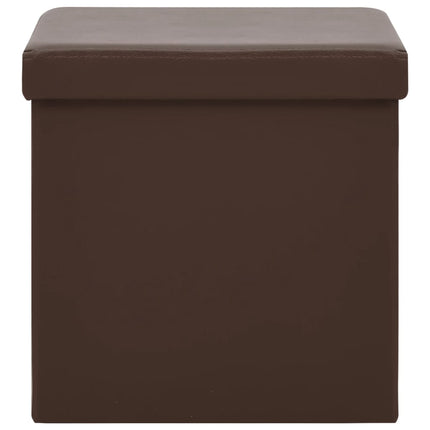 foldbar opbevaringspuf PVC brun