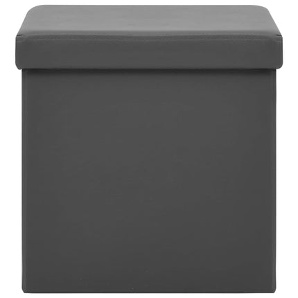 foldbar opbevaringspuf PVC grå