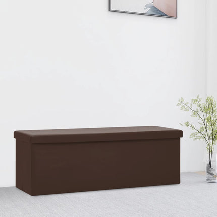 foldbar opbevaringsbænk PVC brun