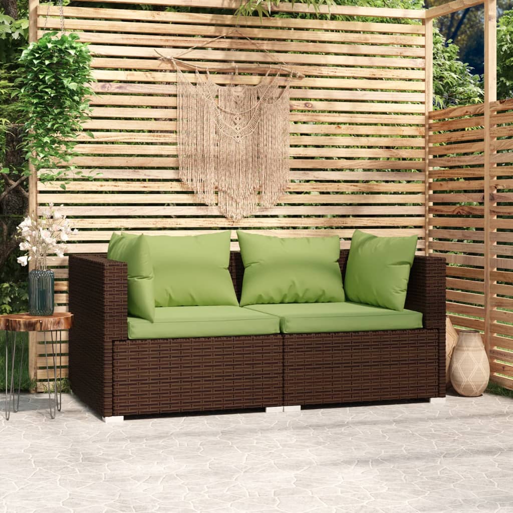 2-personers sofa med hynder polyrattan