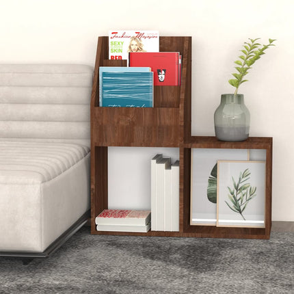 magasinholder til børn 71x30x78,5 cm konstrueret træ brunt eg
