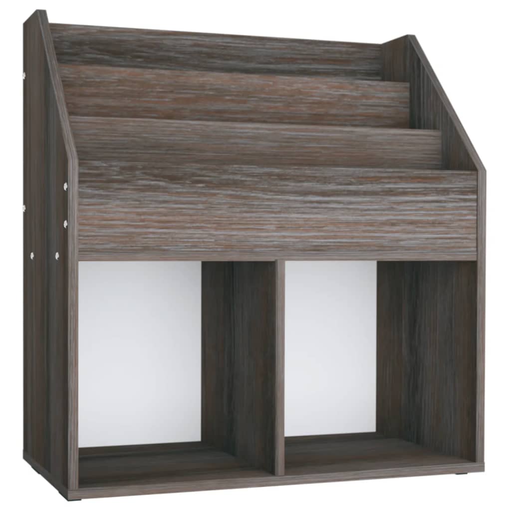 magasinreol 71x30x78,5 cm konstrueret træ grå og sonoma-eg