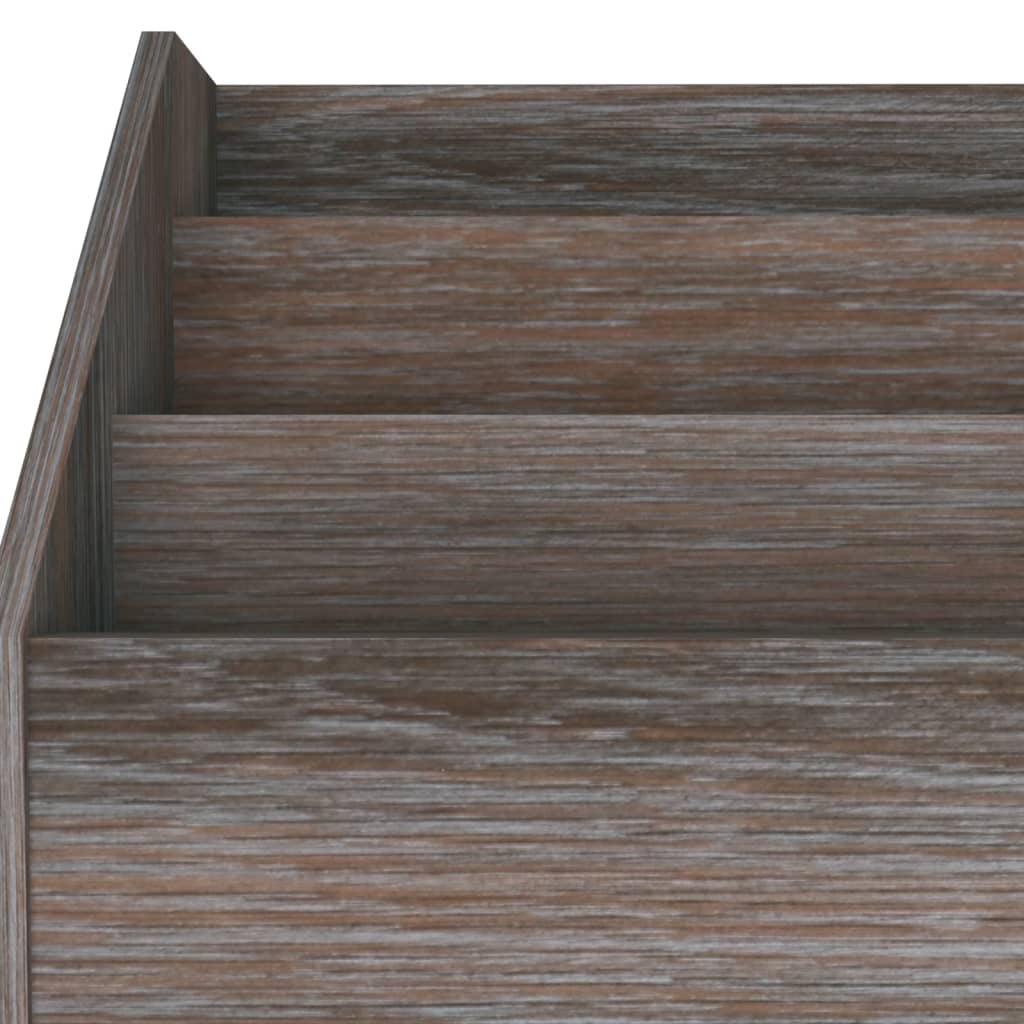magasinreol 71x30x78,5 cm konstrueret træ grå og sonoma-eg